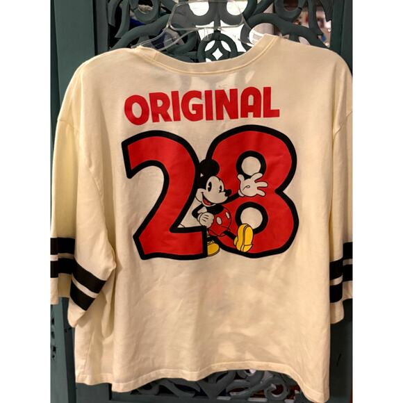 Disney Retro Original Mickey Mouse 1928 Football Varsity Baseball T-Shirt-EUC-XL - Picture 3 of 5
